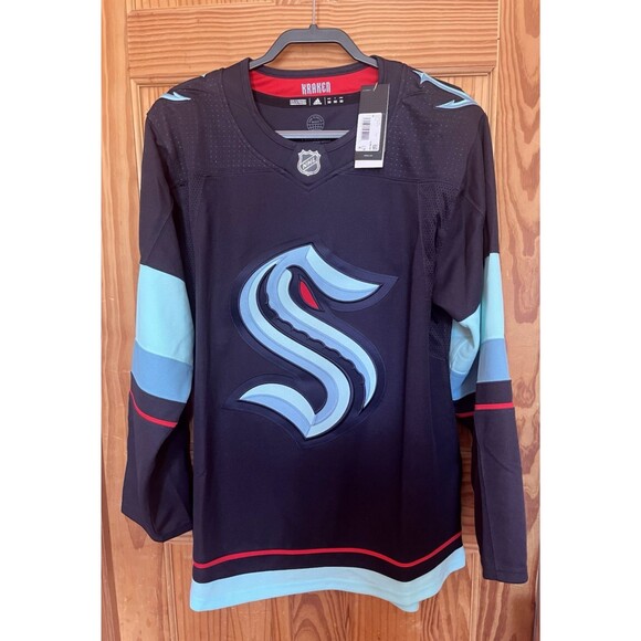 Adidas NHL Seattle Kraken Home Authentic Navy Blue Jersey Men's Size 50/Medium